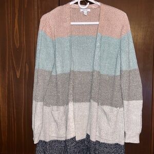 Women’s Nine West knit cardigan, color block